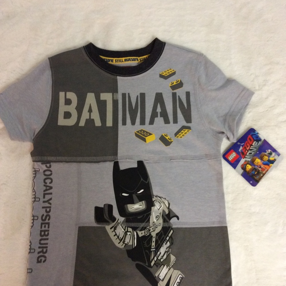 LEGO Movie 2 Grey Batman Patchwork Tee XS